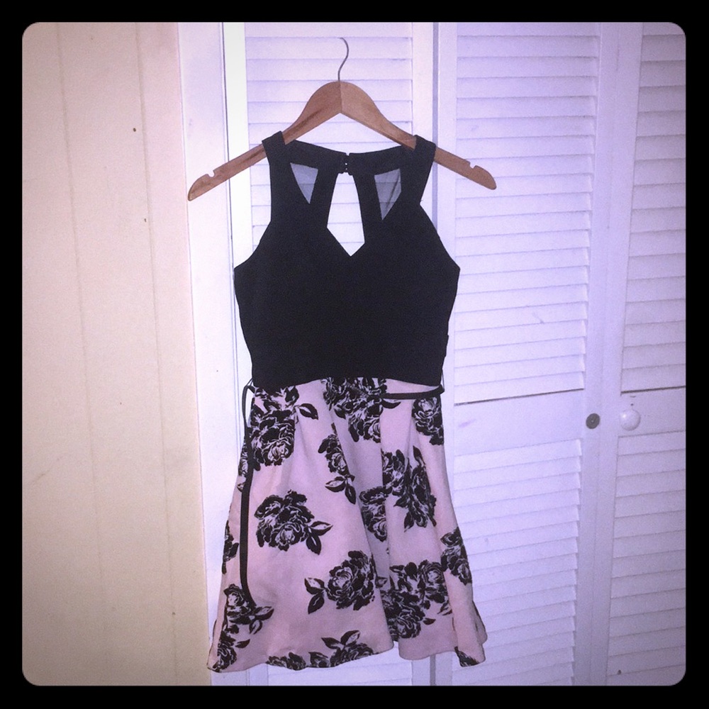 A pink and black dress from crystal dolls